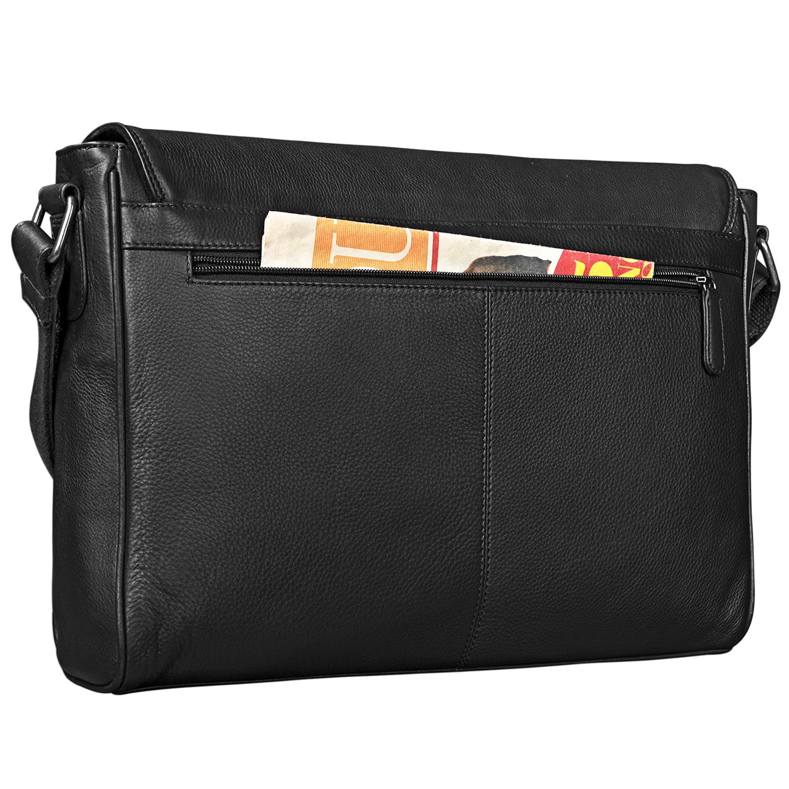 Schwarze Leder Bürotasche