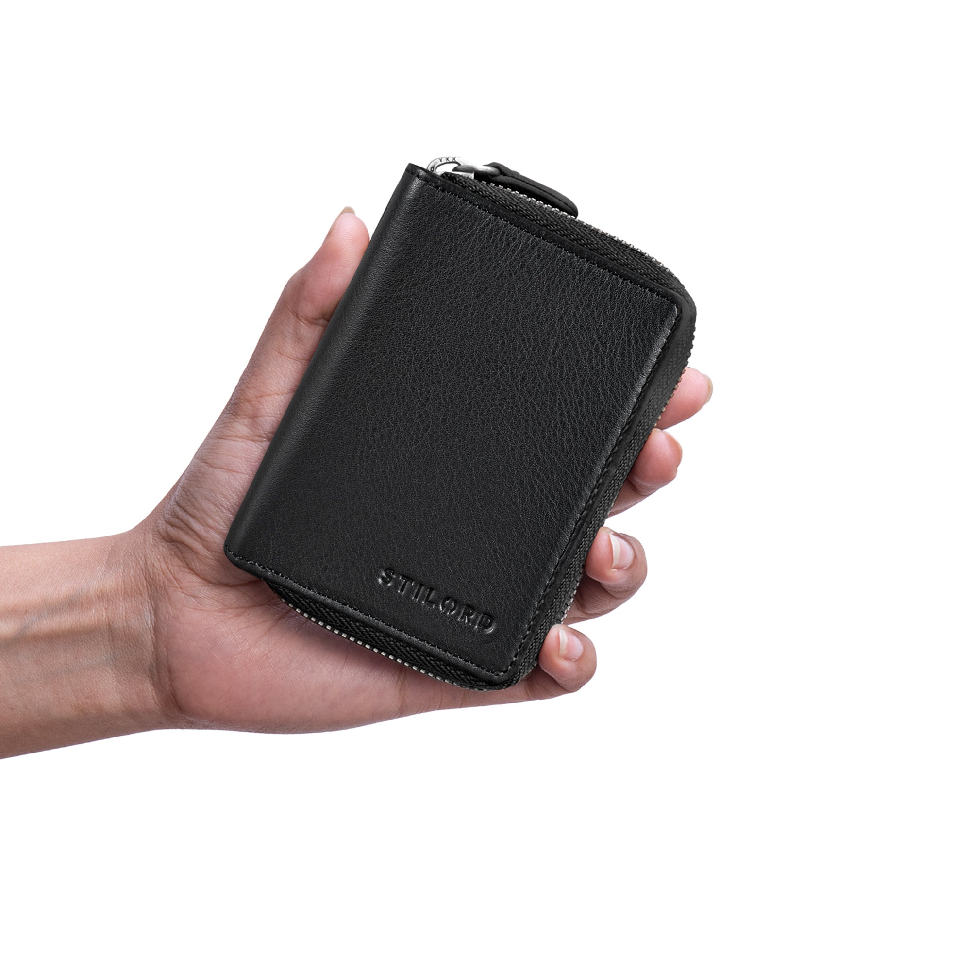 Etui für Schlüssel Herren Leder schwarz