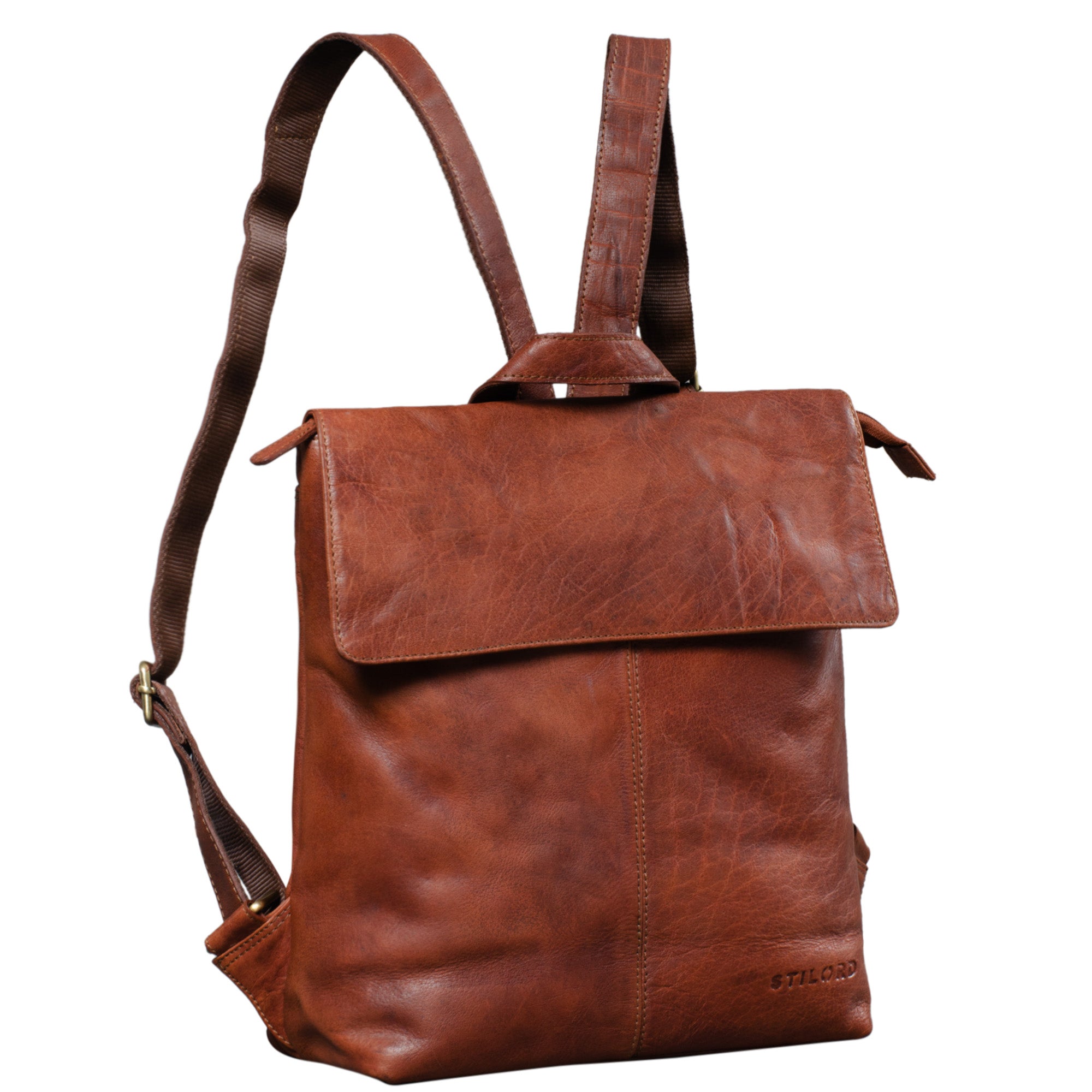 Leder Messenger Rucksack braun