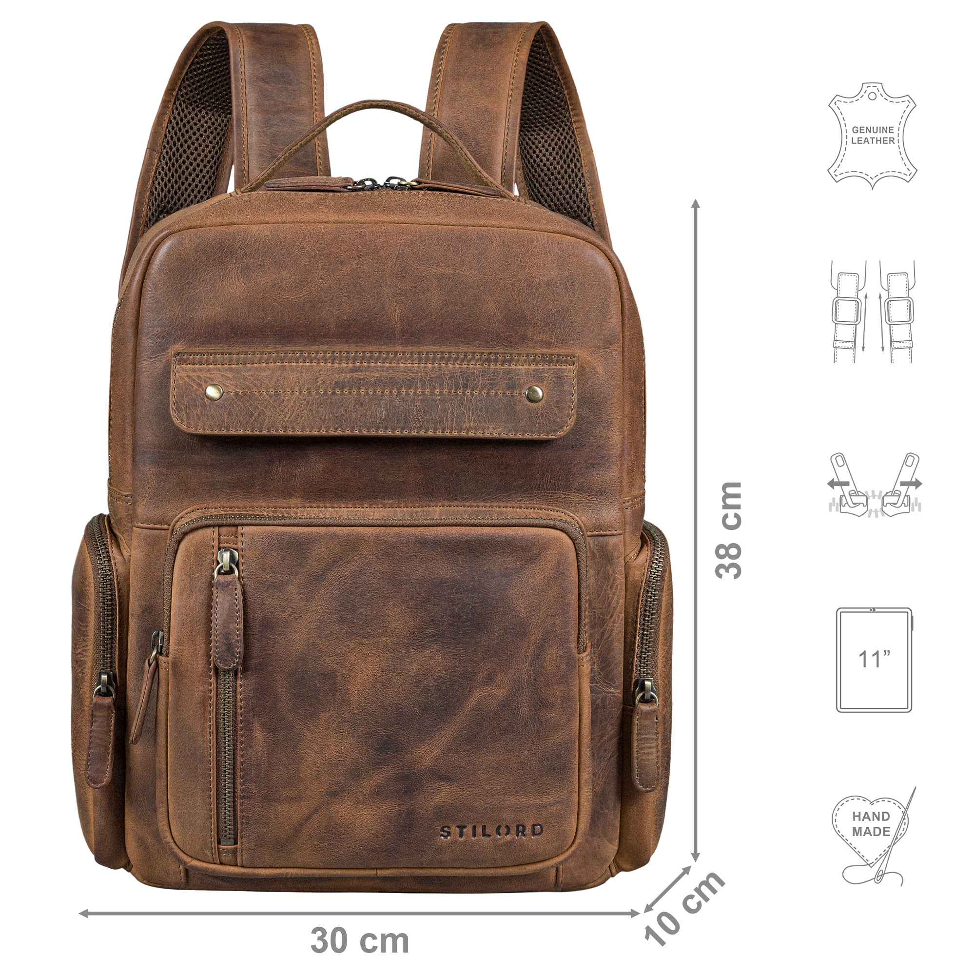 brauner Rucksack Damen Leder