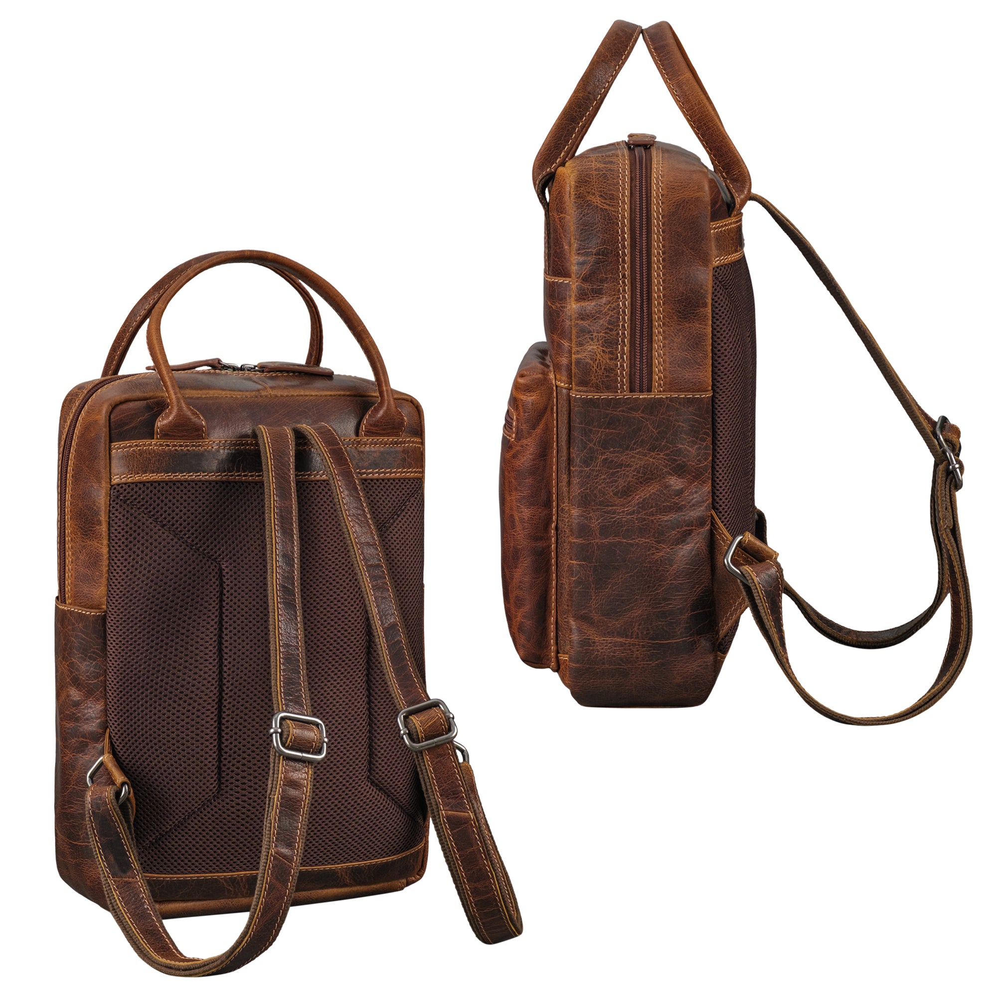 damen rucksack echt leder braun