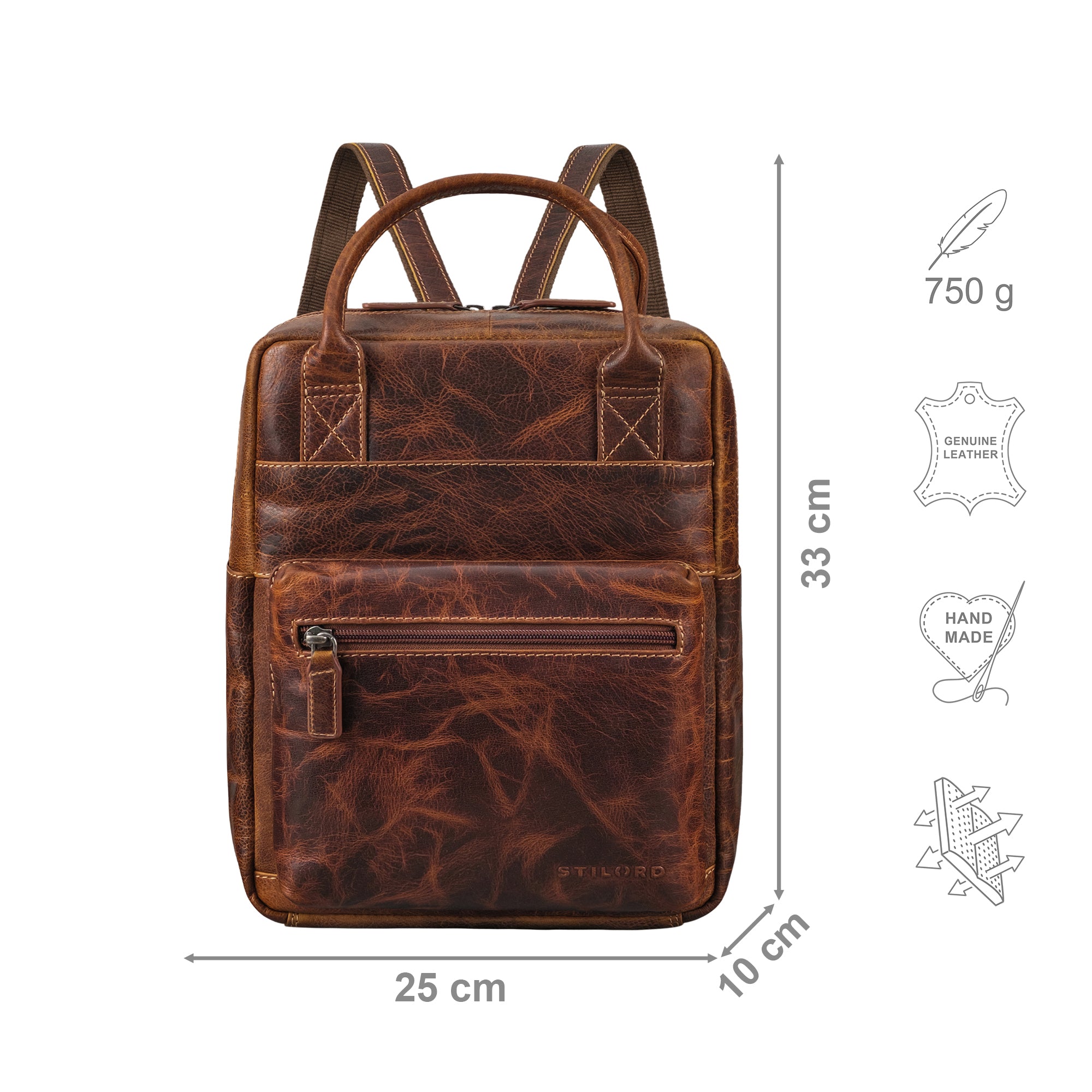 damen rucksack echt leder braun