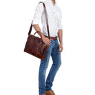 13,3'' Cross-body-bag fuer MacBook air pro dunkel-braun