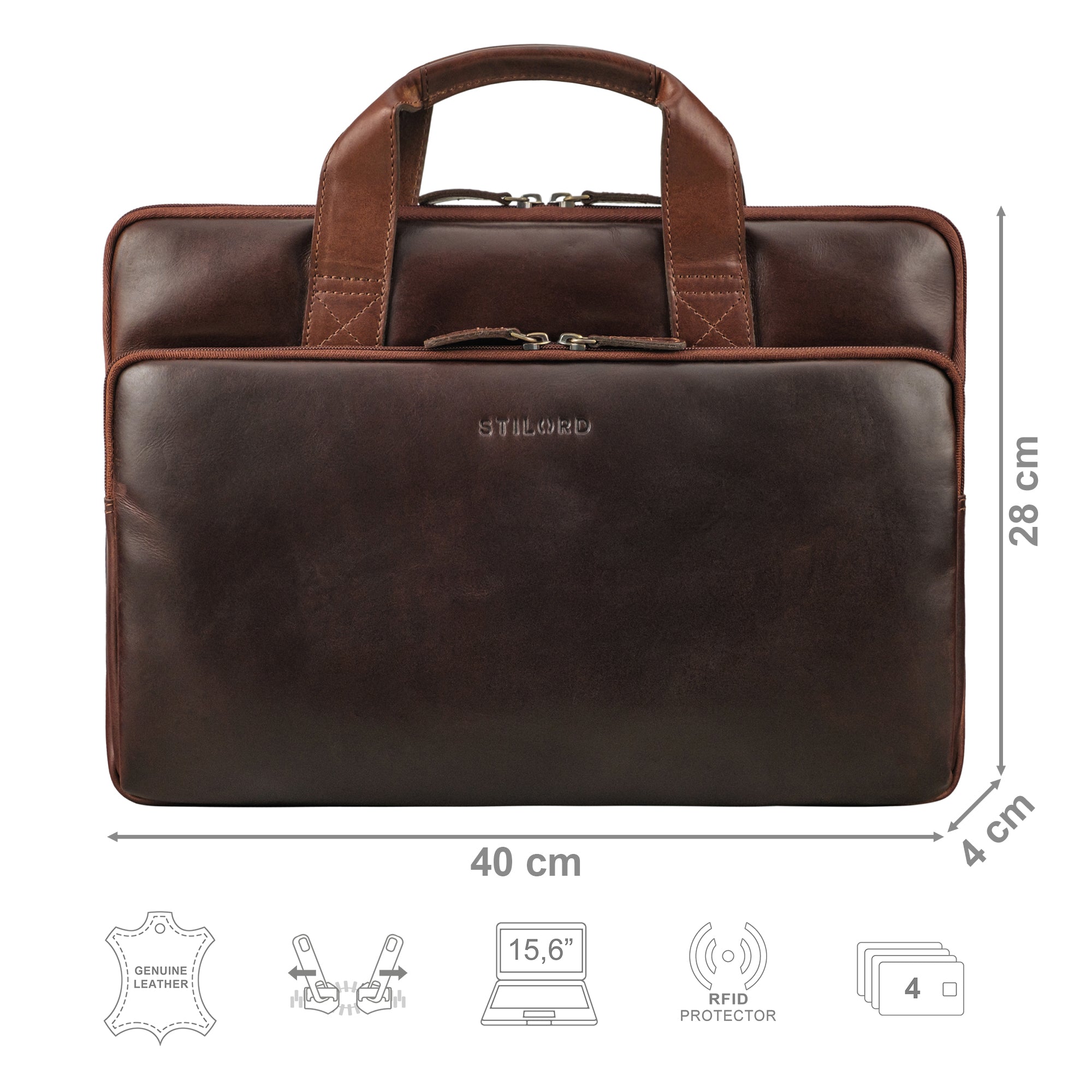 15,6 Zoll Laptophülle Leder braun