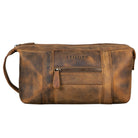 Braune Leder Kulturtasche Herren