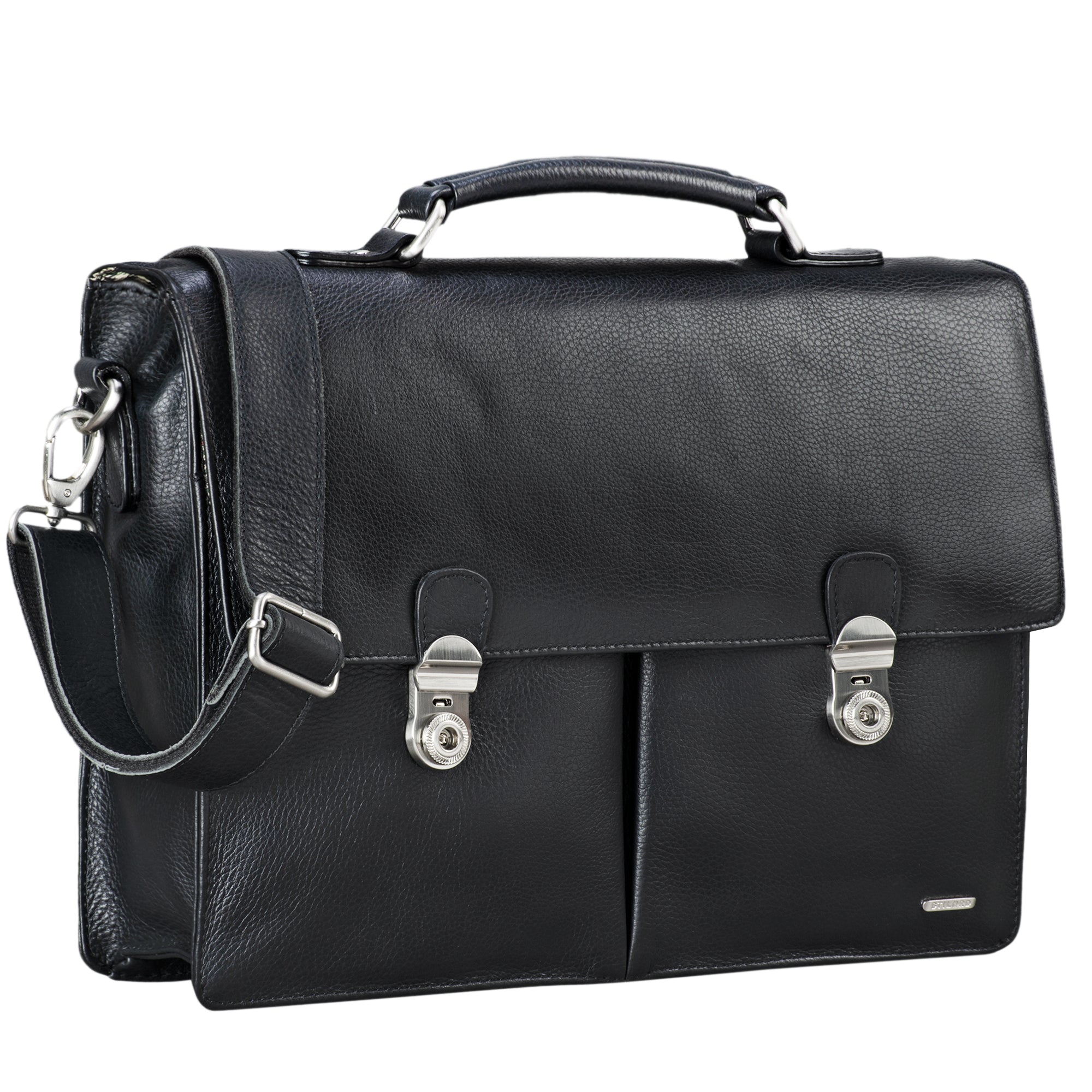 Schwarze Leder Aktentasche Business Herren