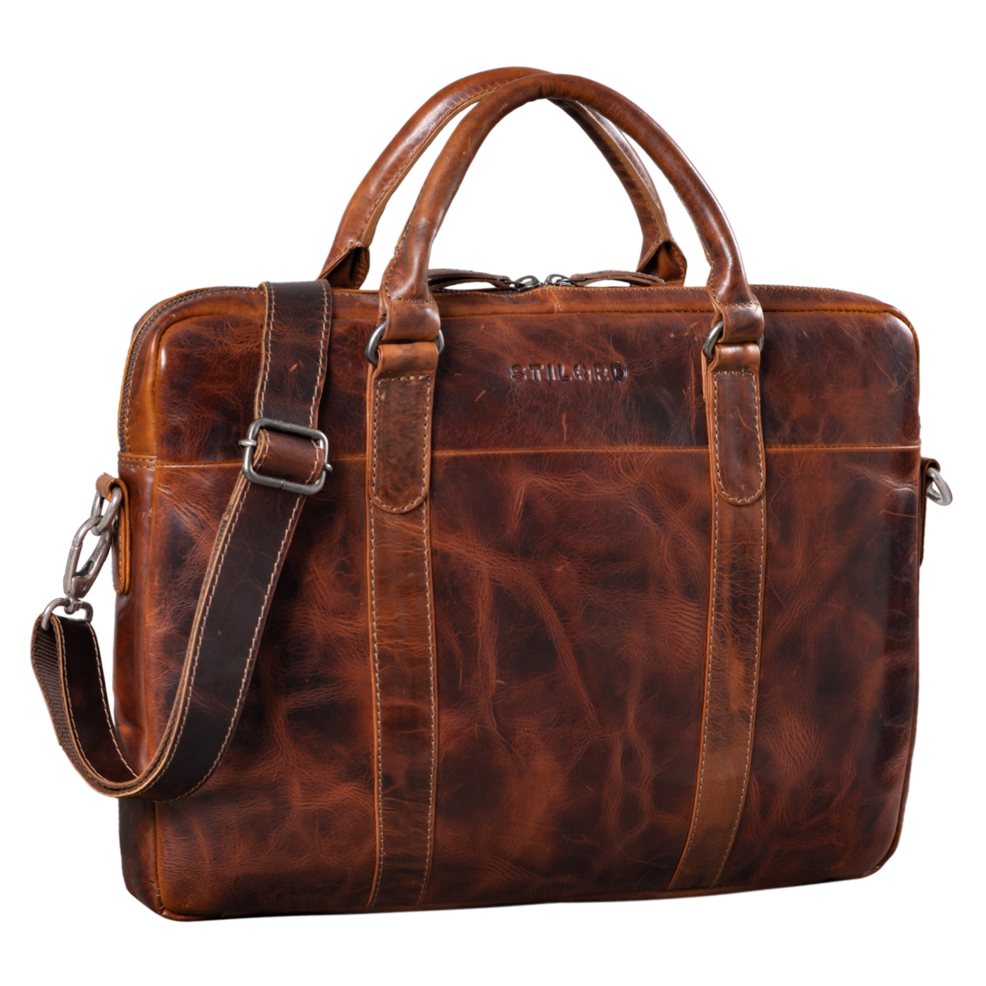 Aktentasche DIN-A4 cross-over Business Tasche braun Maenner gross