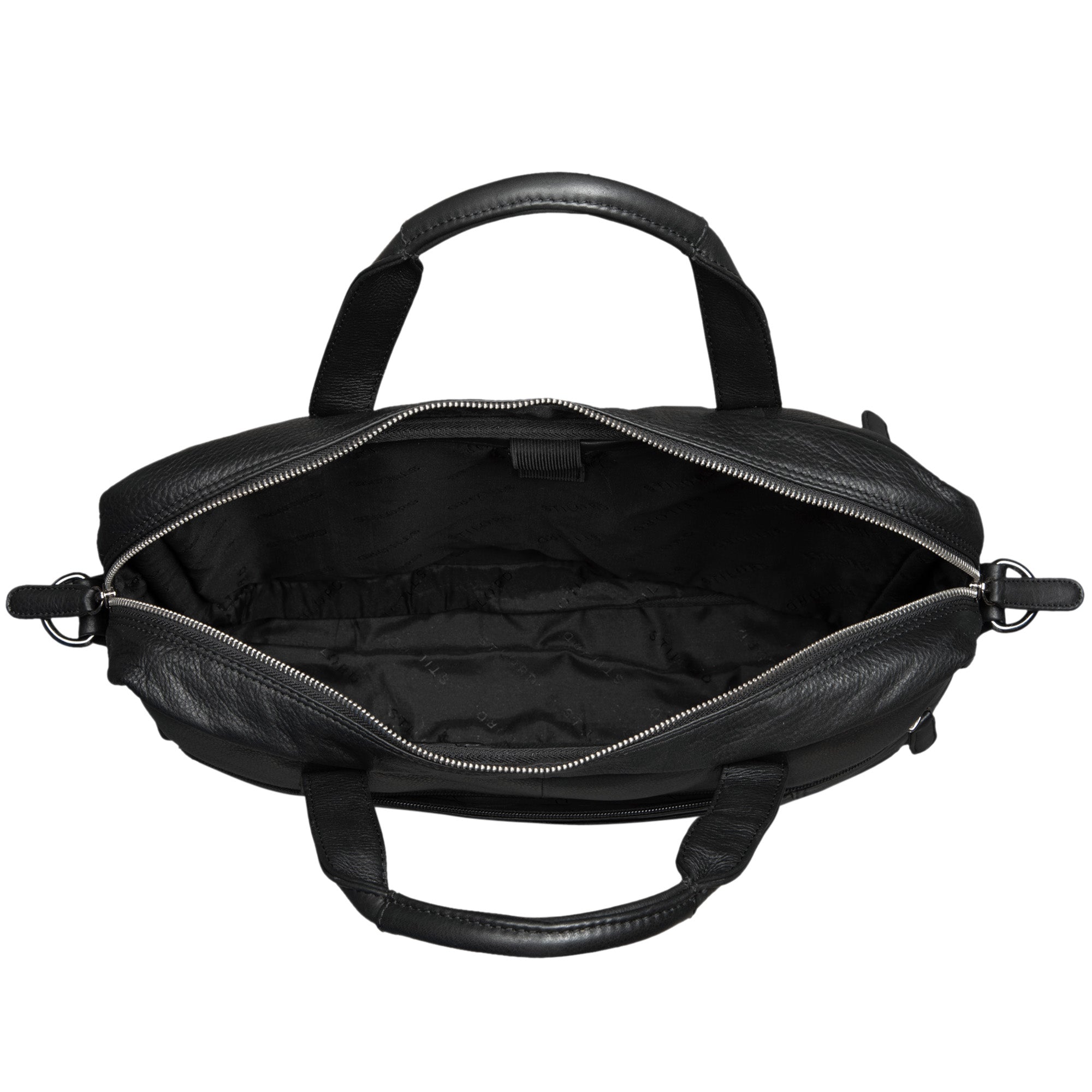 schwarze Leder Aktentasche