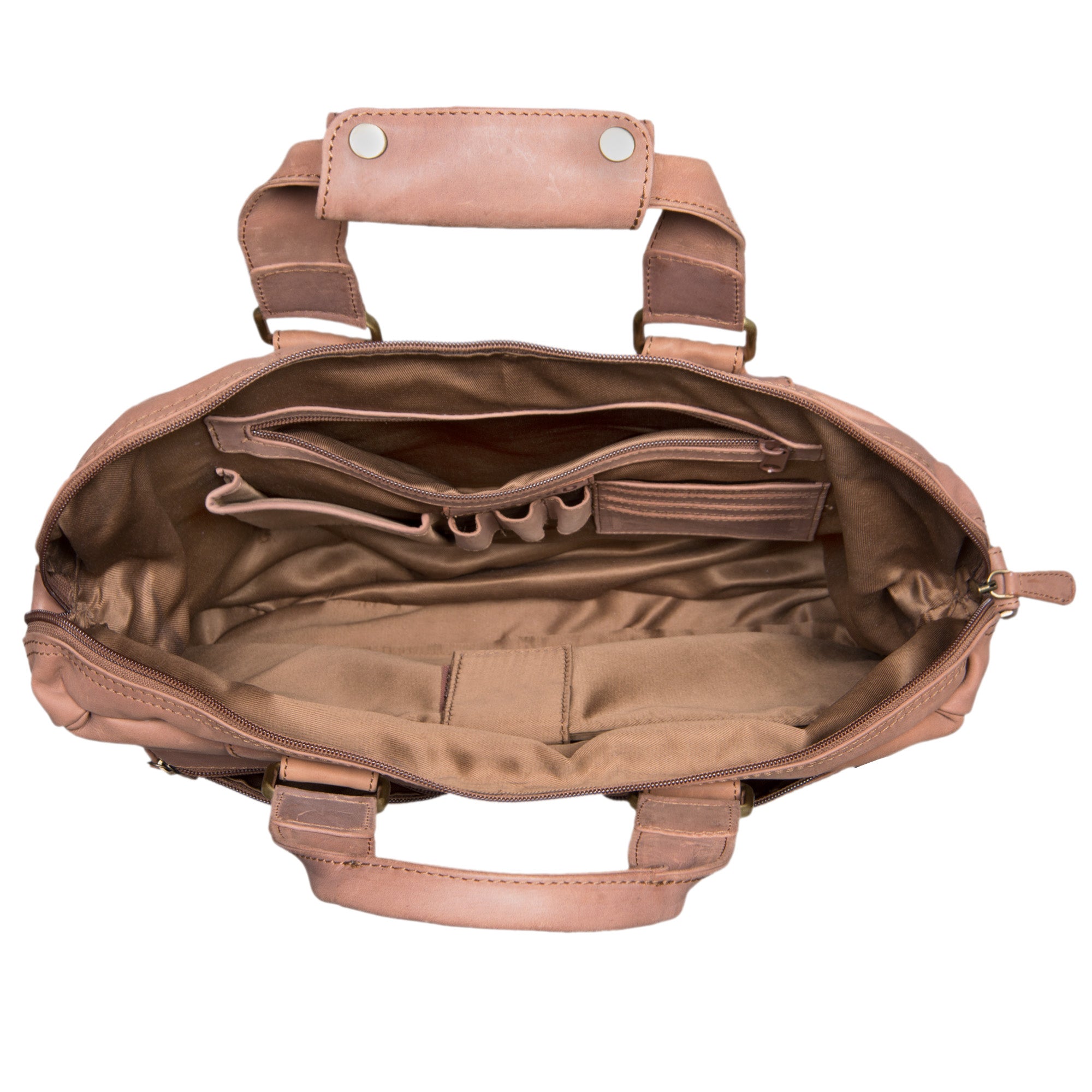 Leder Aktentasche Cognac Hellbraun