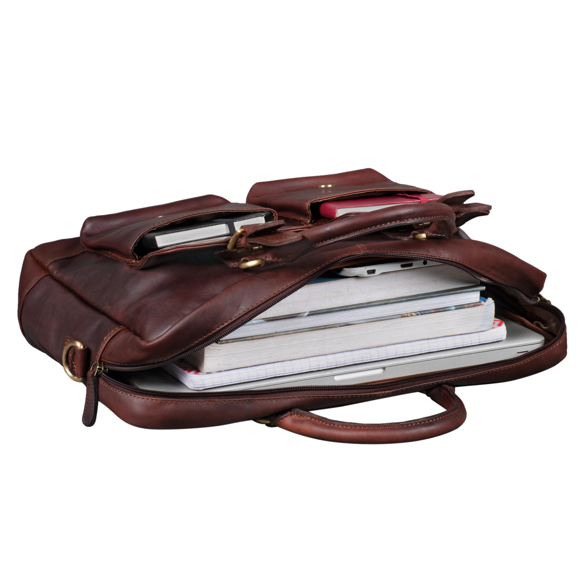 Vintage-Aktentasche Leder XL