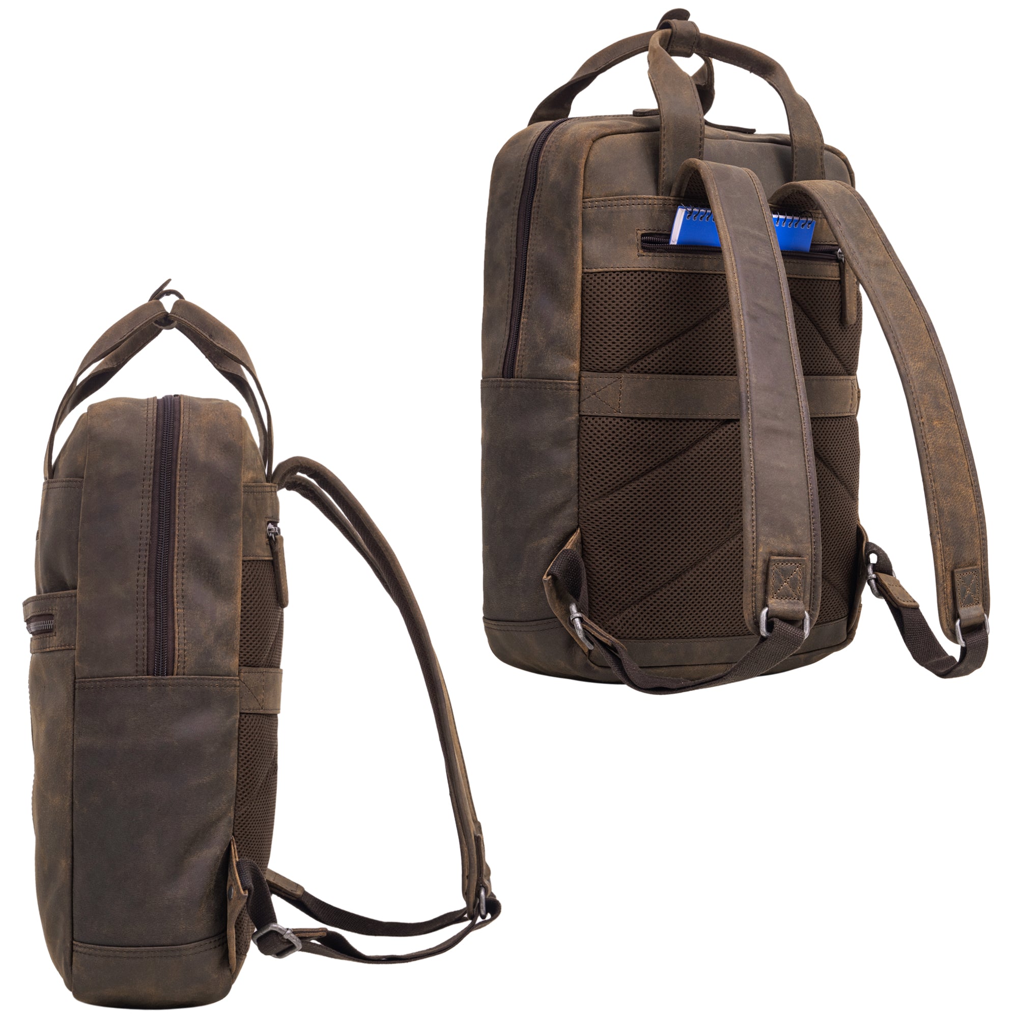 Brauner Leder Rucksack Herren