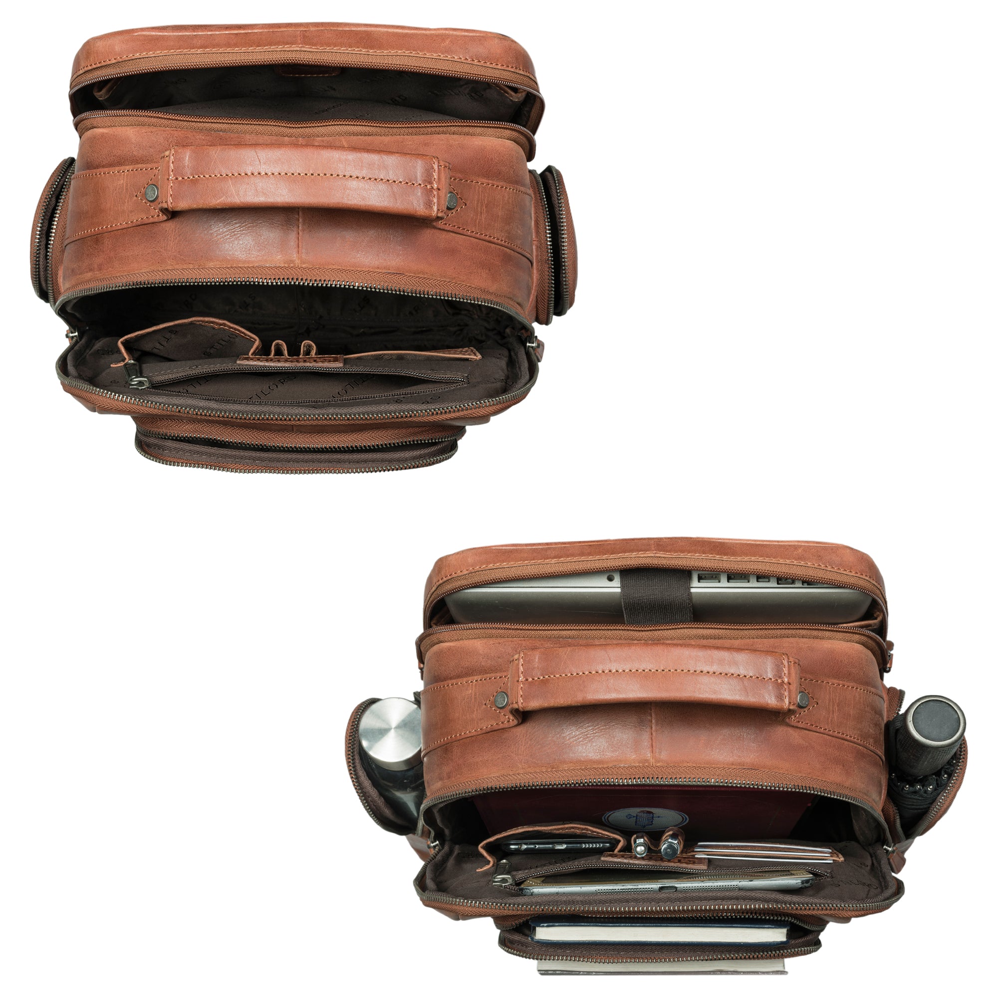 Leder Backpack Men braun