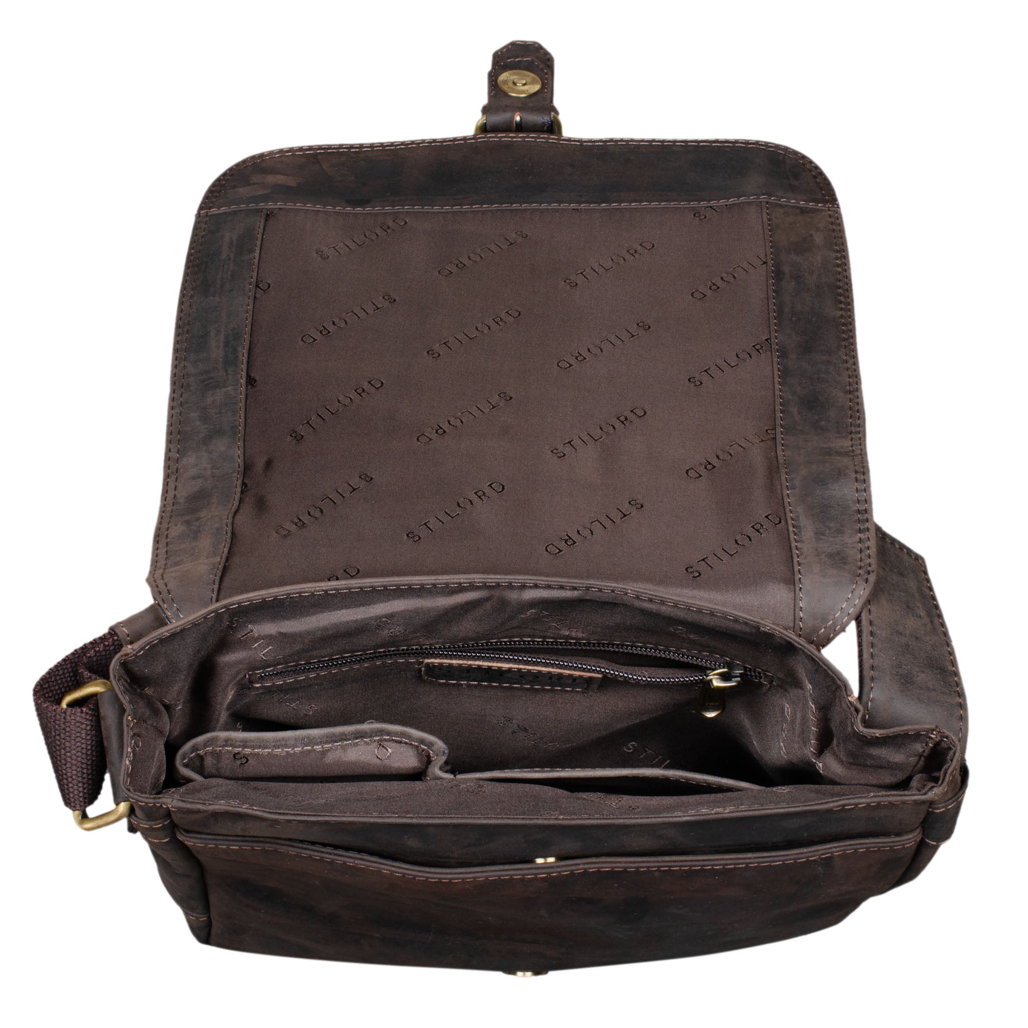 Herren Schultertasche Echtleder Vintage