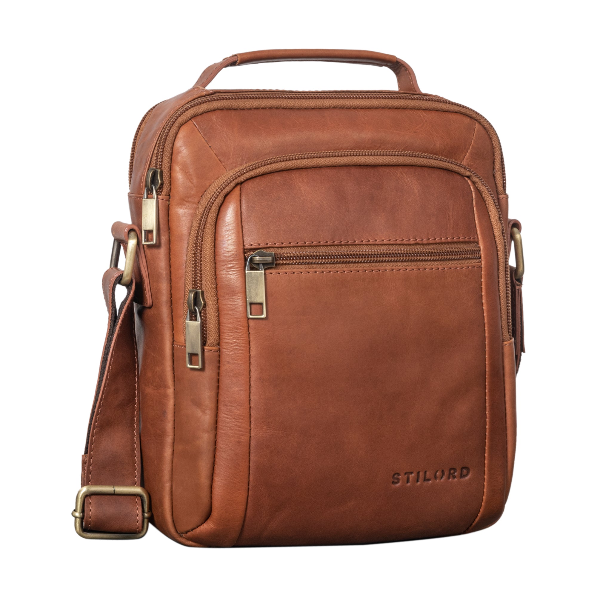 Leder Umhängetasche Herren braun klein Handtasche leder