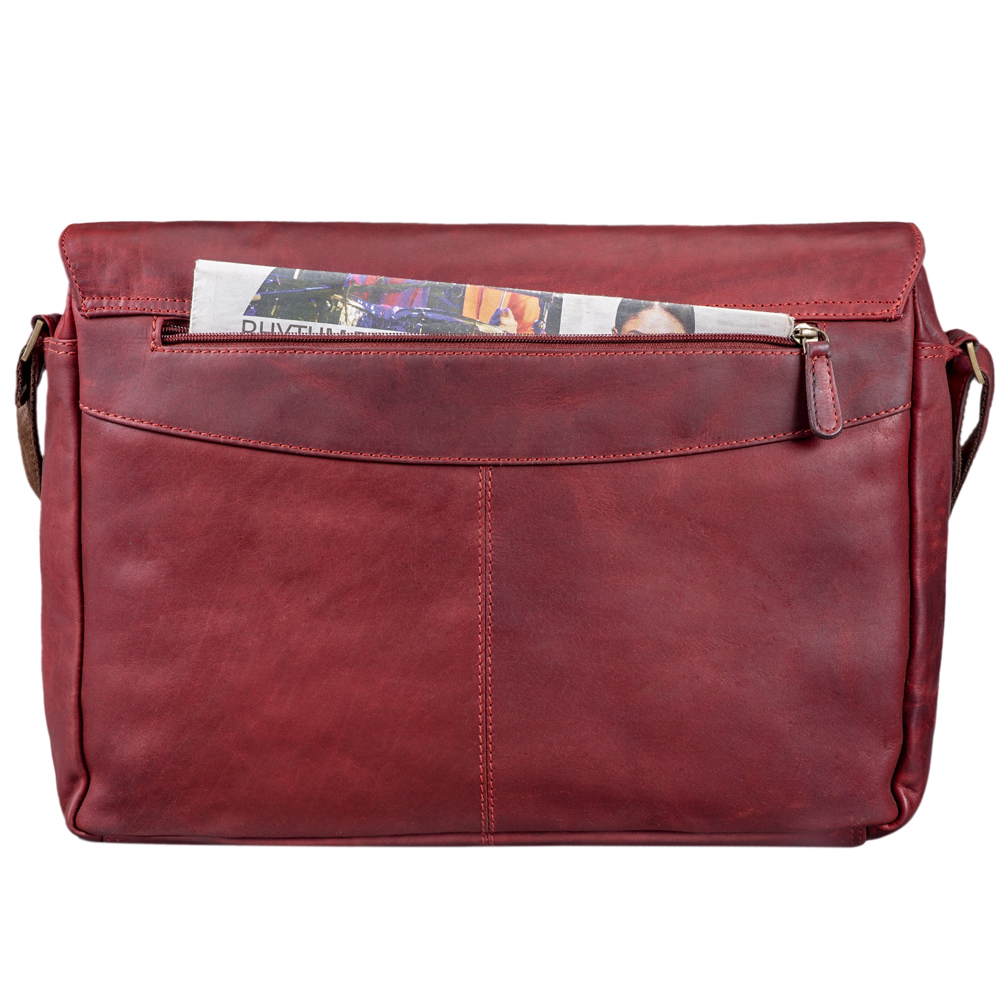 Rote Ledertasche groß Vintage