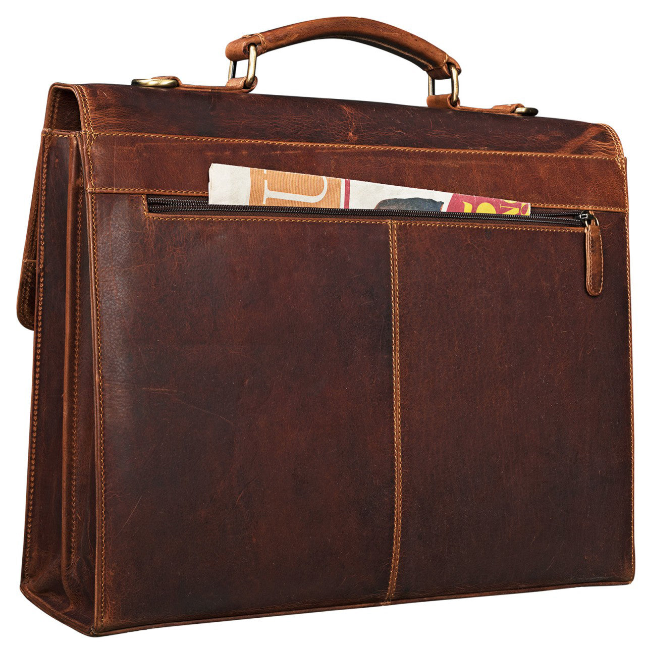 Bürotasche Leder braun Herren Damen Laptop groß