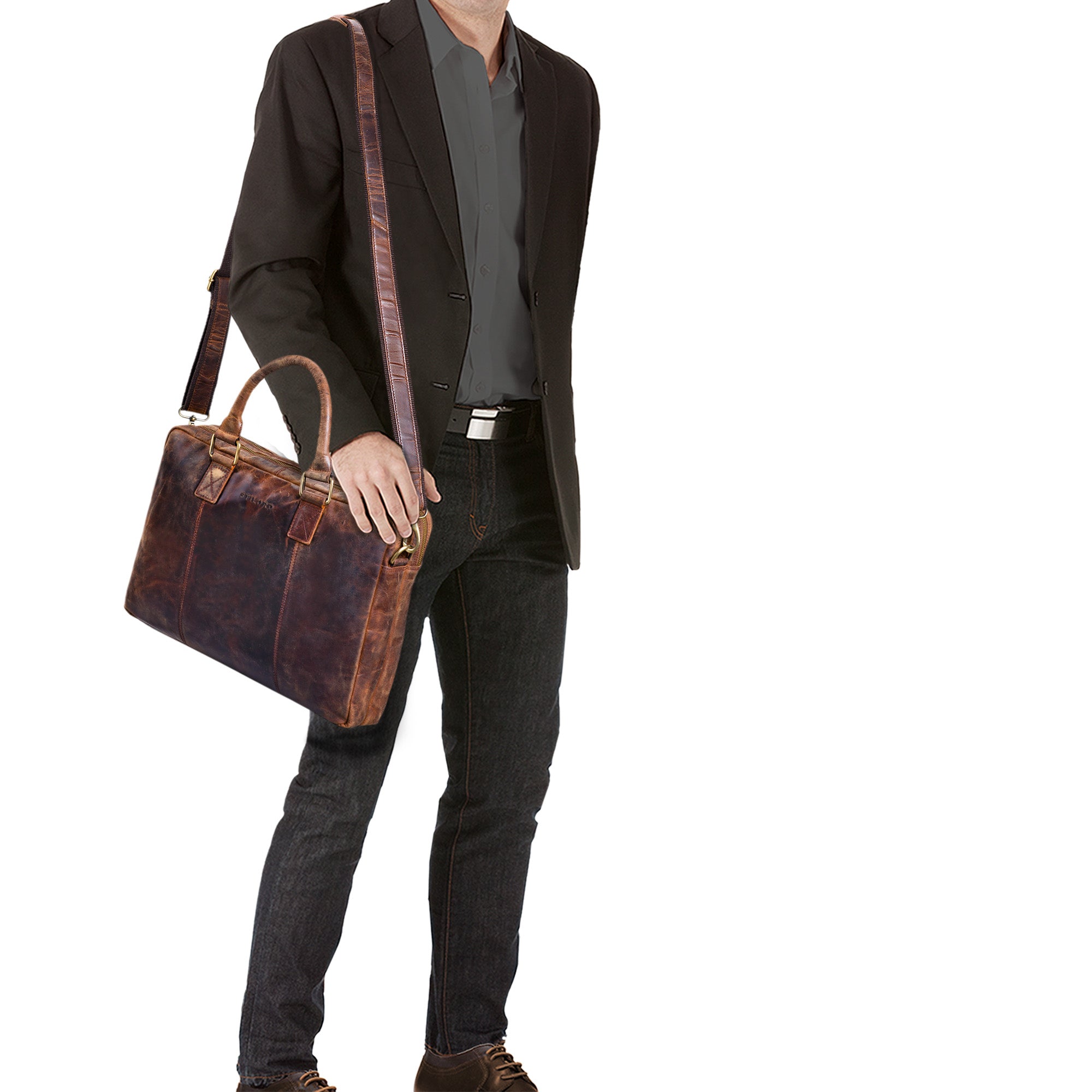 Leder Vintage Businestasche Aktentasche