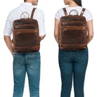 Retro Rucksack in braun für Damen und Herren