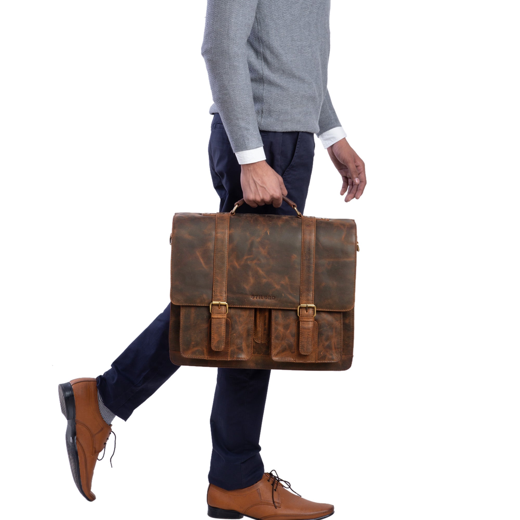 Herren Business Handtasche echtes Leder