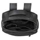 Markenrucksack Echtleder Unisex schwarz