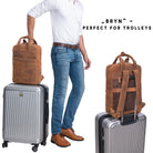 Rucksackhandtasche Leder braun