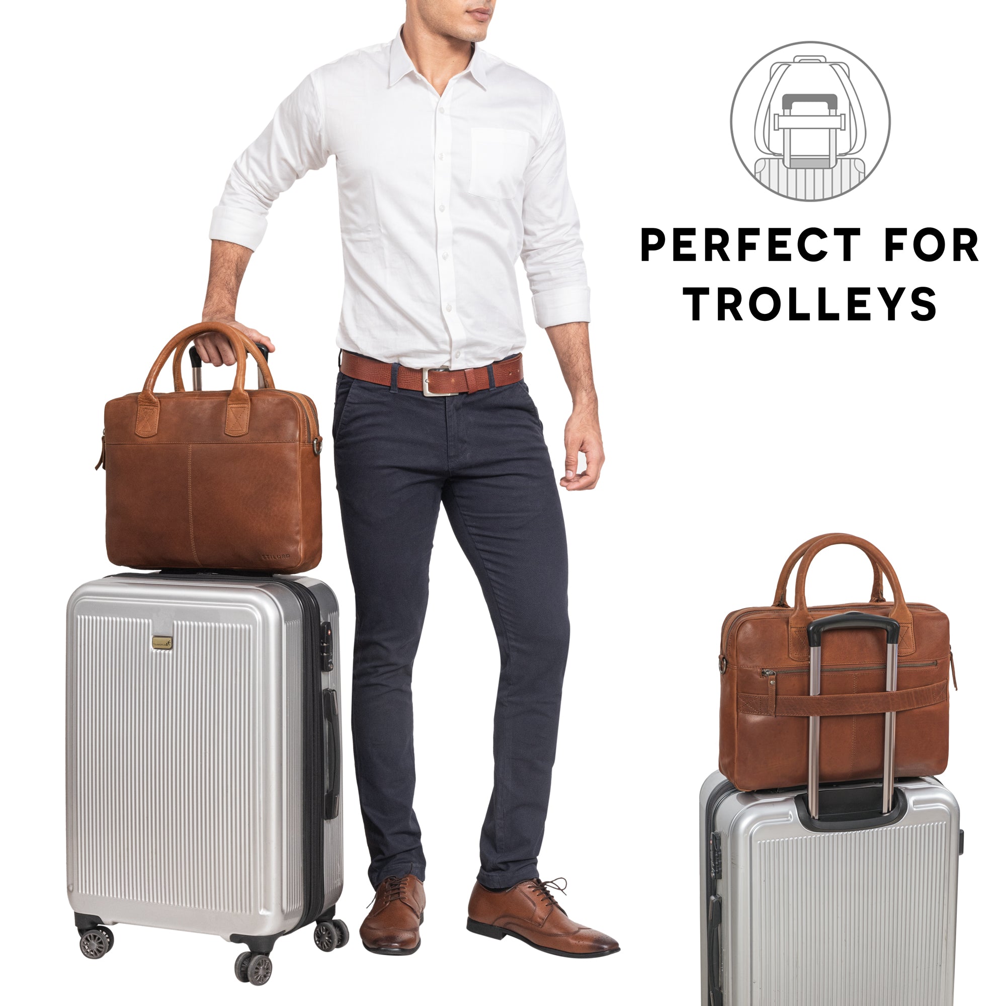 Business Tasche aus echtem Leder für Reisen