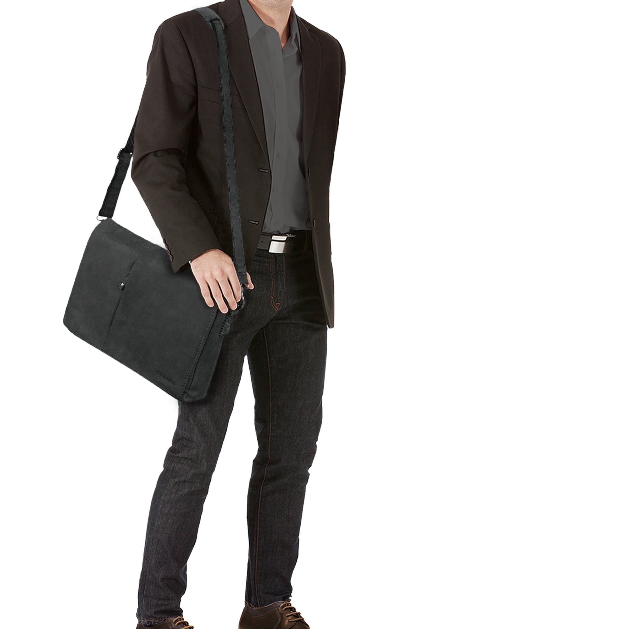 Ledertasche schwarz