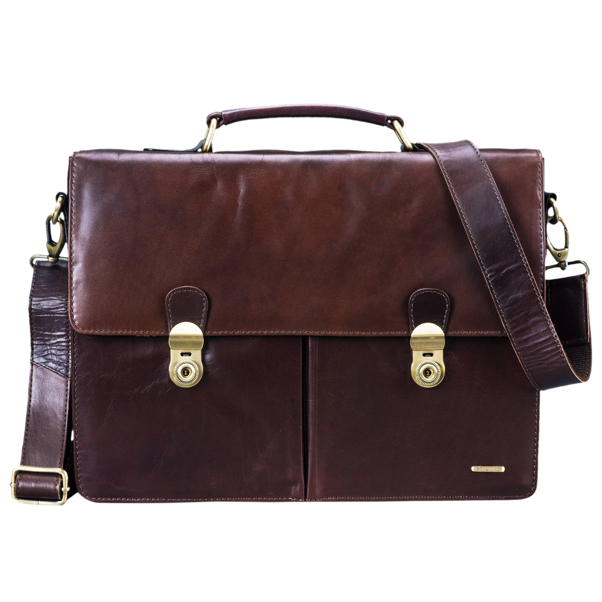 Braune Ledertasche Businesstasche Herren groß