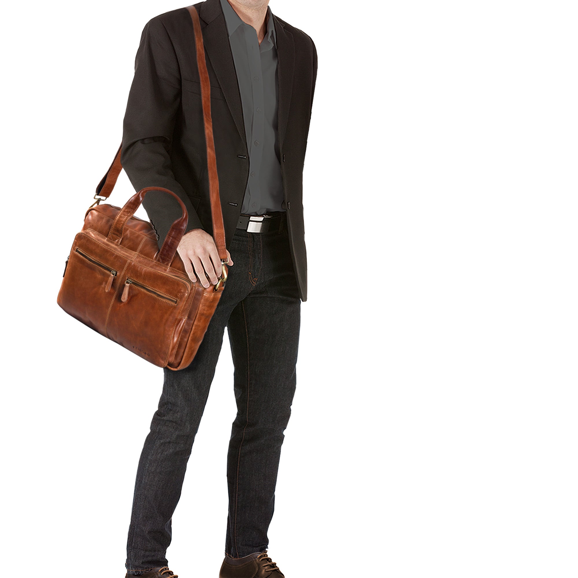 Bürotasche für Herren Damen braun