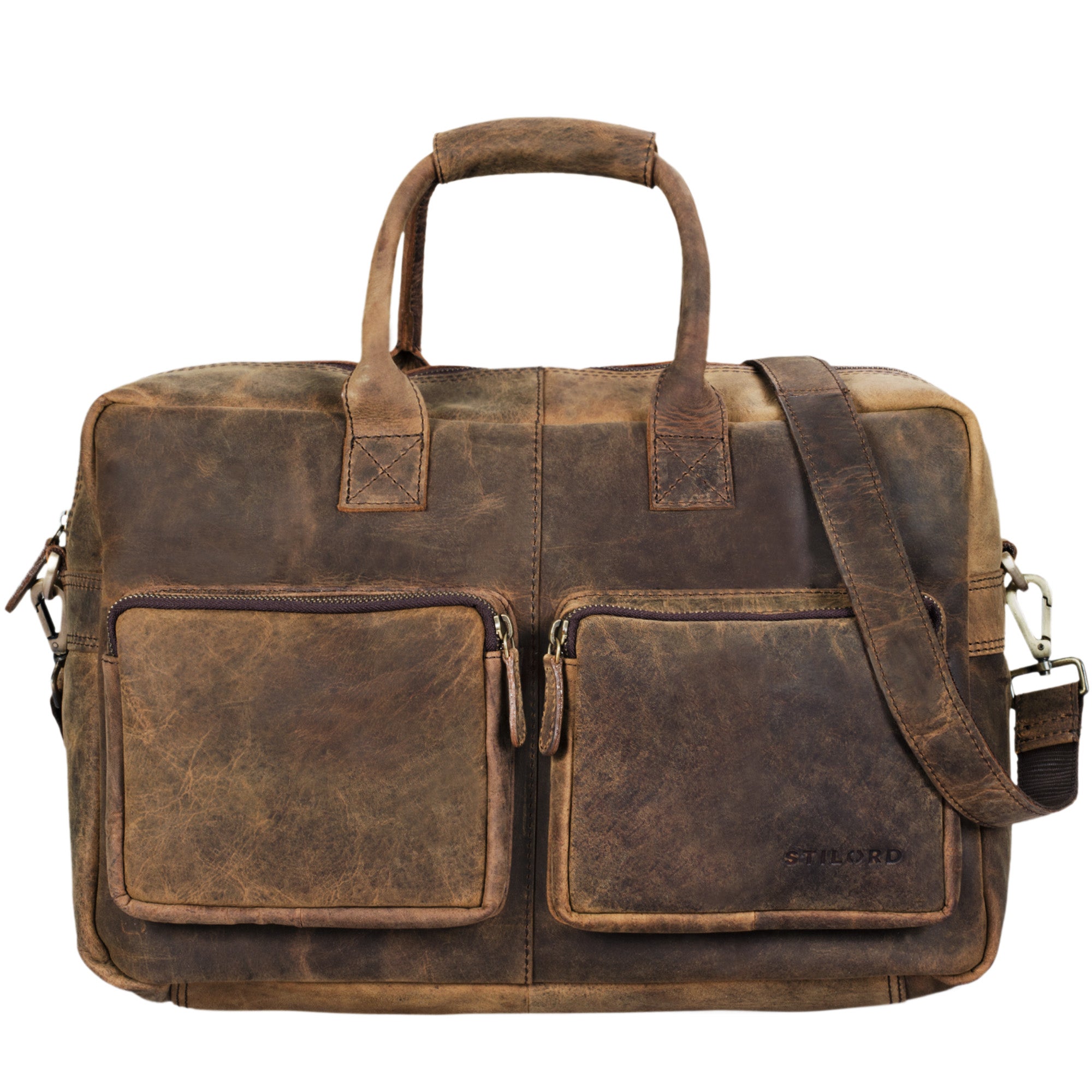 Business Ledertasche braun Bürotasche 15,6 Zoll