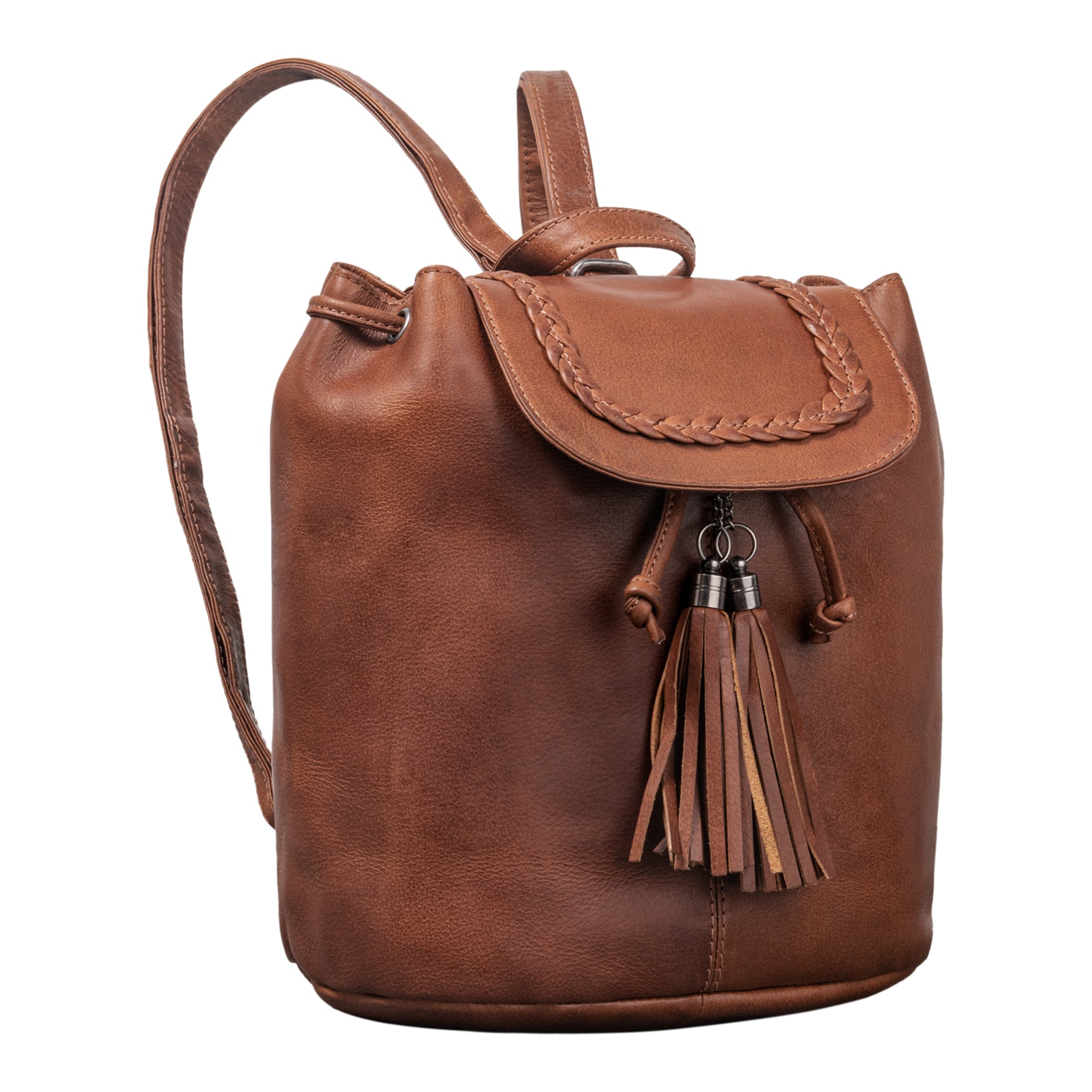 Leder rucksack für frauen braun