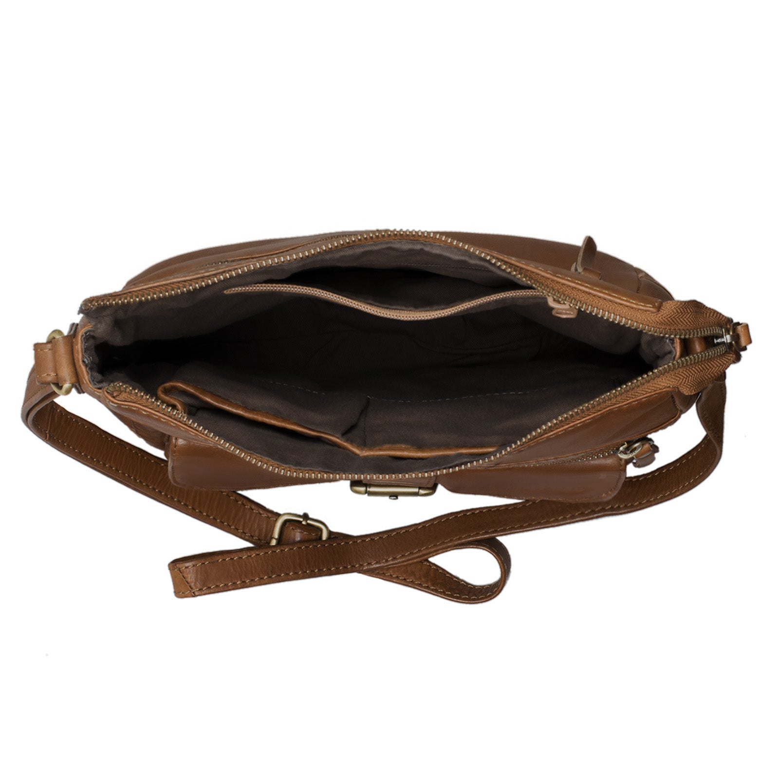 Vintage Cross Body Bag Leder braun