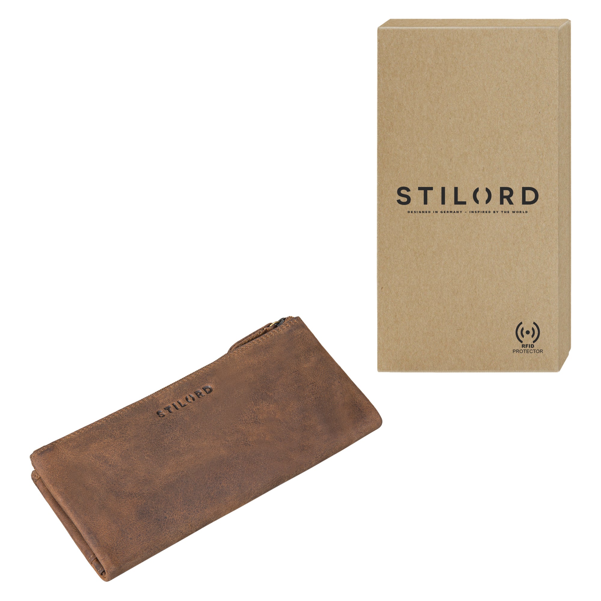 Brieftasche Querformat Leder