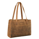 Damen Shopper aus Leder braun mittel groß