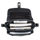 Leder Schultertasche Vintage schwarz