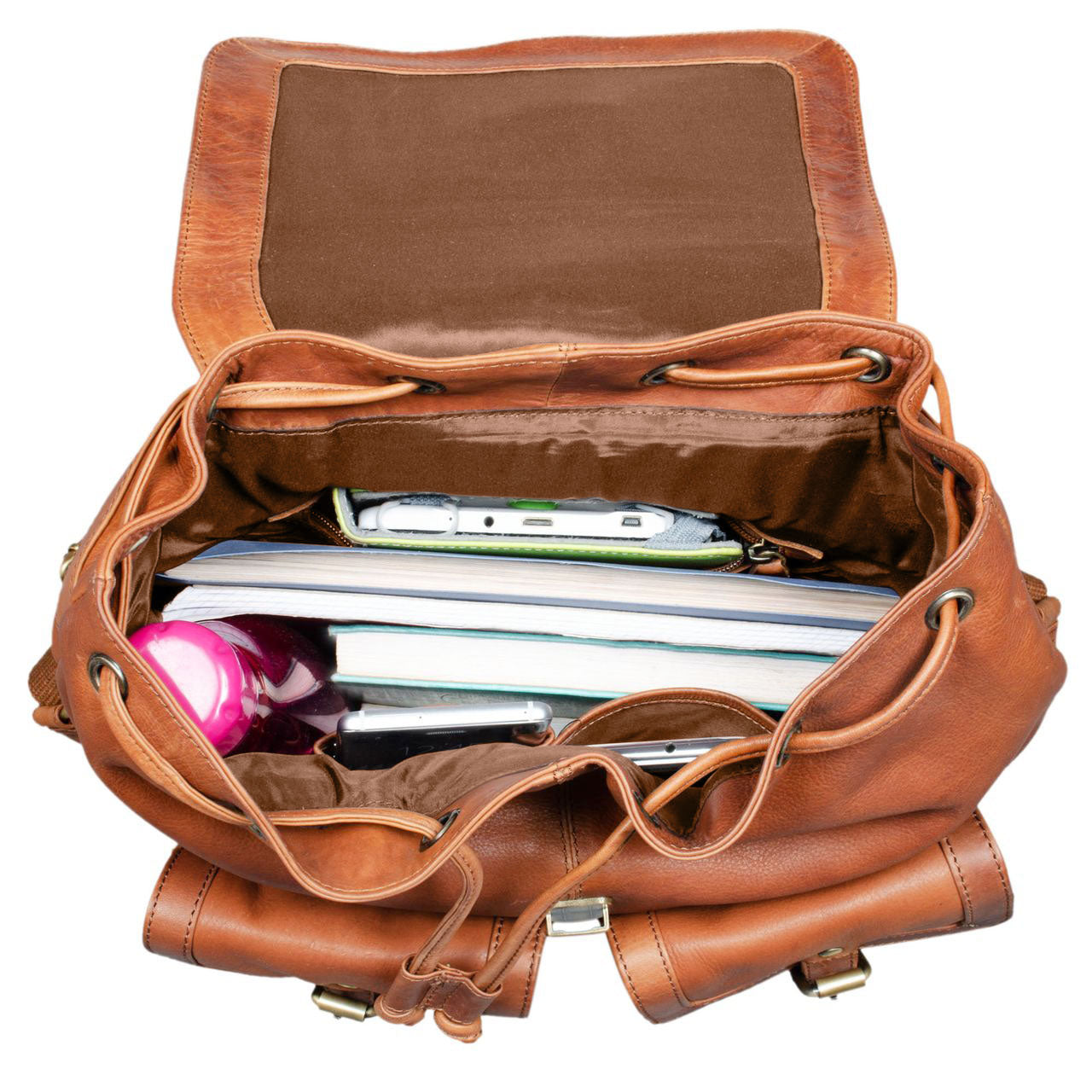 Großer Leder Daypack Damen Herren