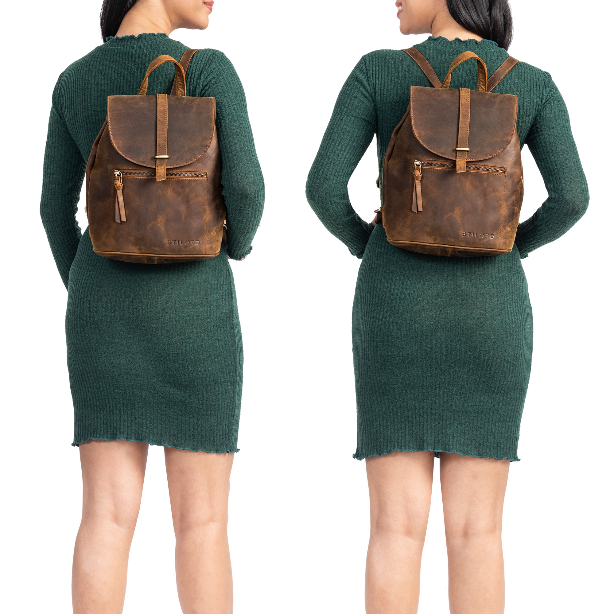 Damenrucksack Leder braun