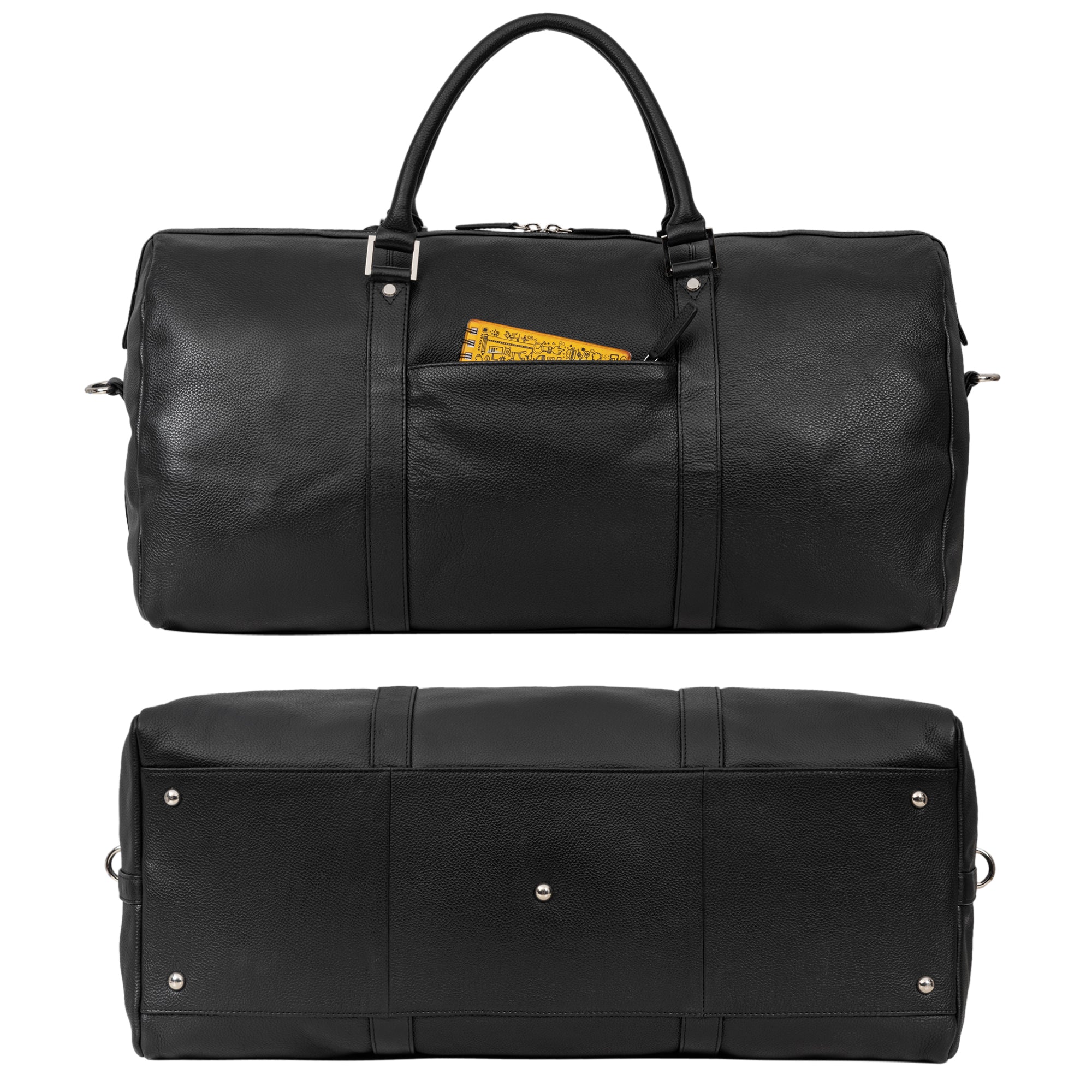 Reisetasche Echt Leder schwarz