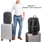 Grauer Echtleder Rucksack herren leder