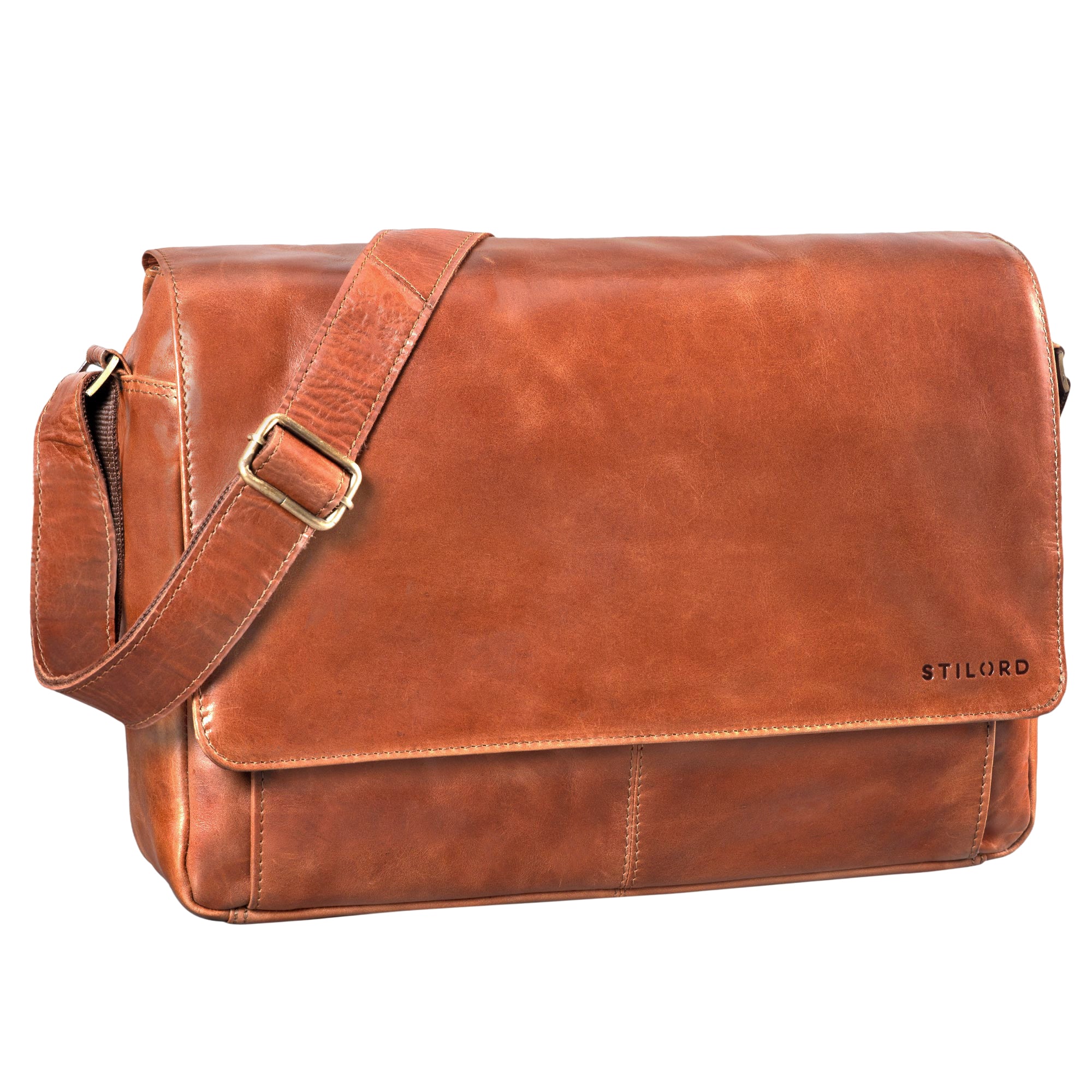 Vintage Umhängetasche Herren Leder Cognac