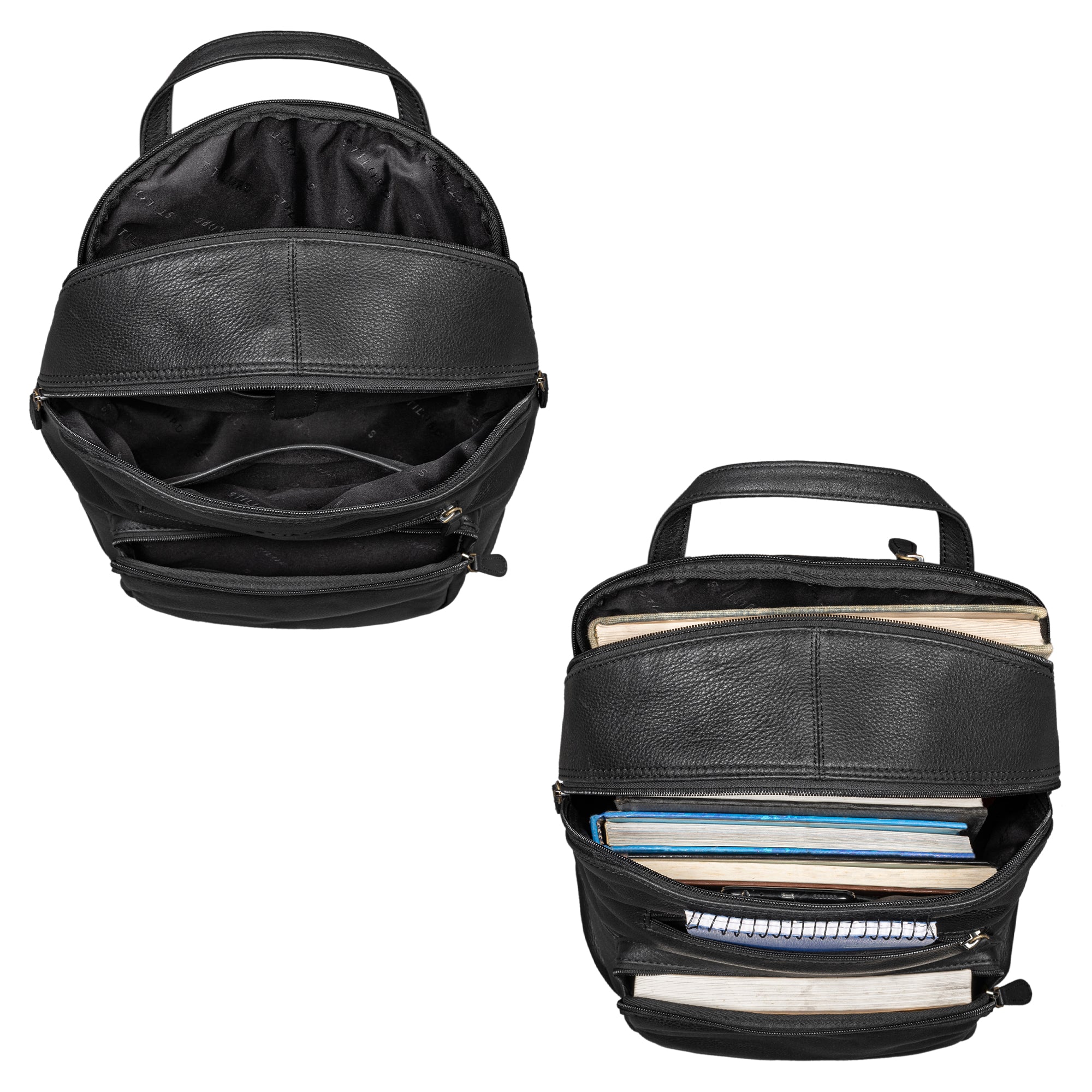 Rucksack Leder Damen elegant schwarz