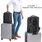 Rucksack für Trolley Koffer Leder schwarz