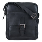 Herren Ledertasche Umhängetasche schwarz
