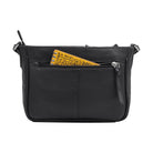 Lederhandtasche schwarz damen freizeit shoppen