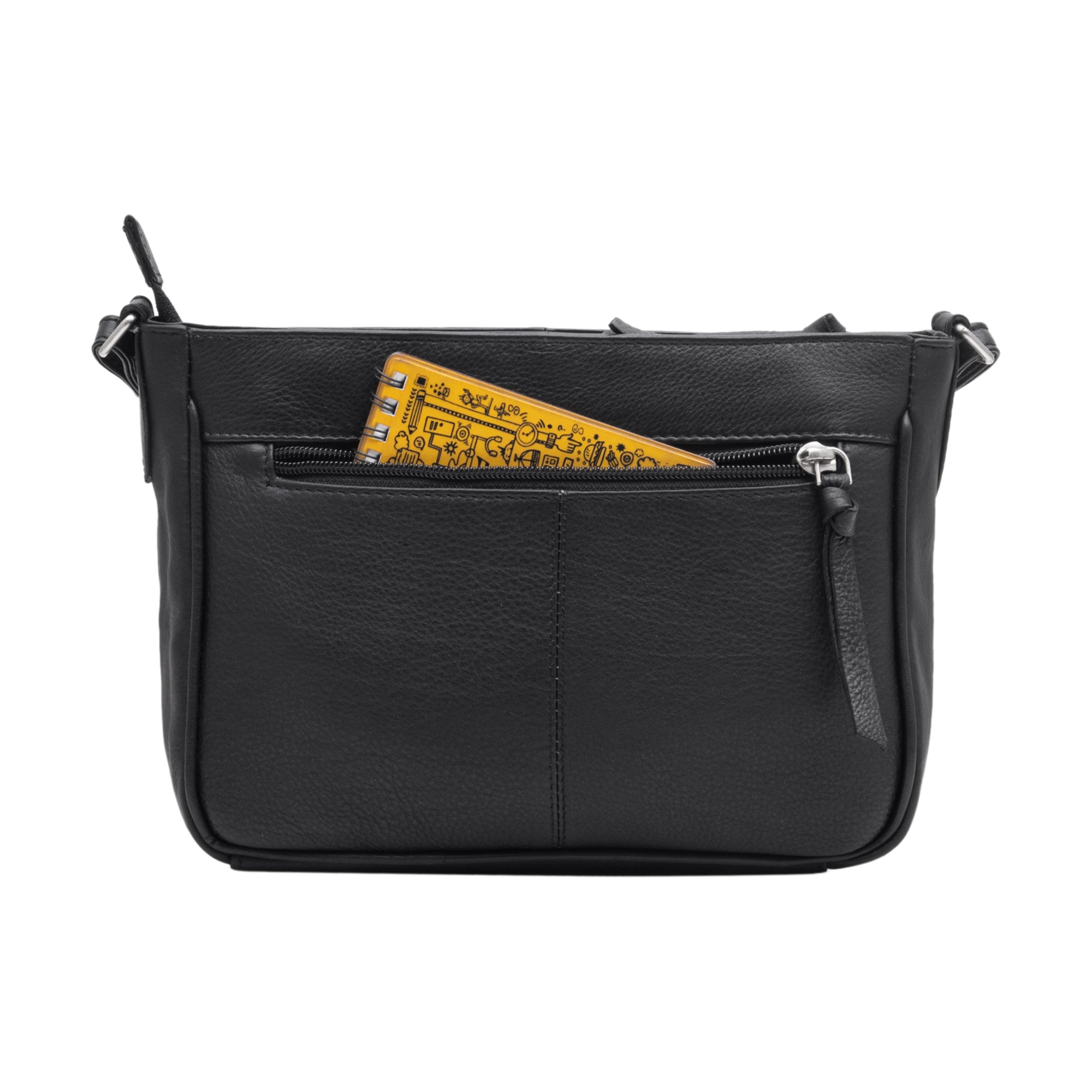 Lederhandtasche schwarz damen freizeit shoppen