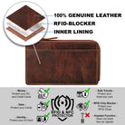 kleines Leder Kartenetui RFID Block