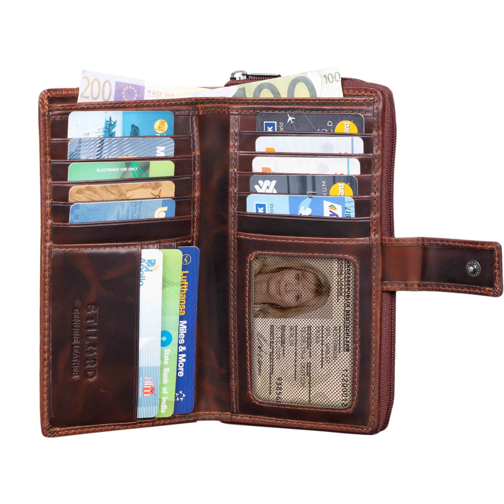 Portemonnaie Herren Damen Leder
