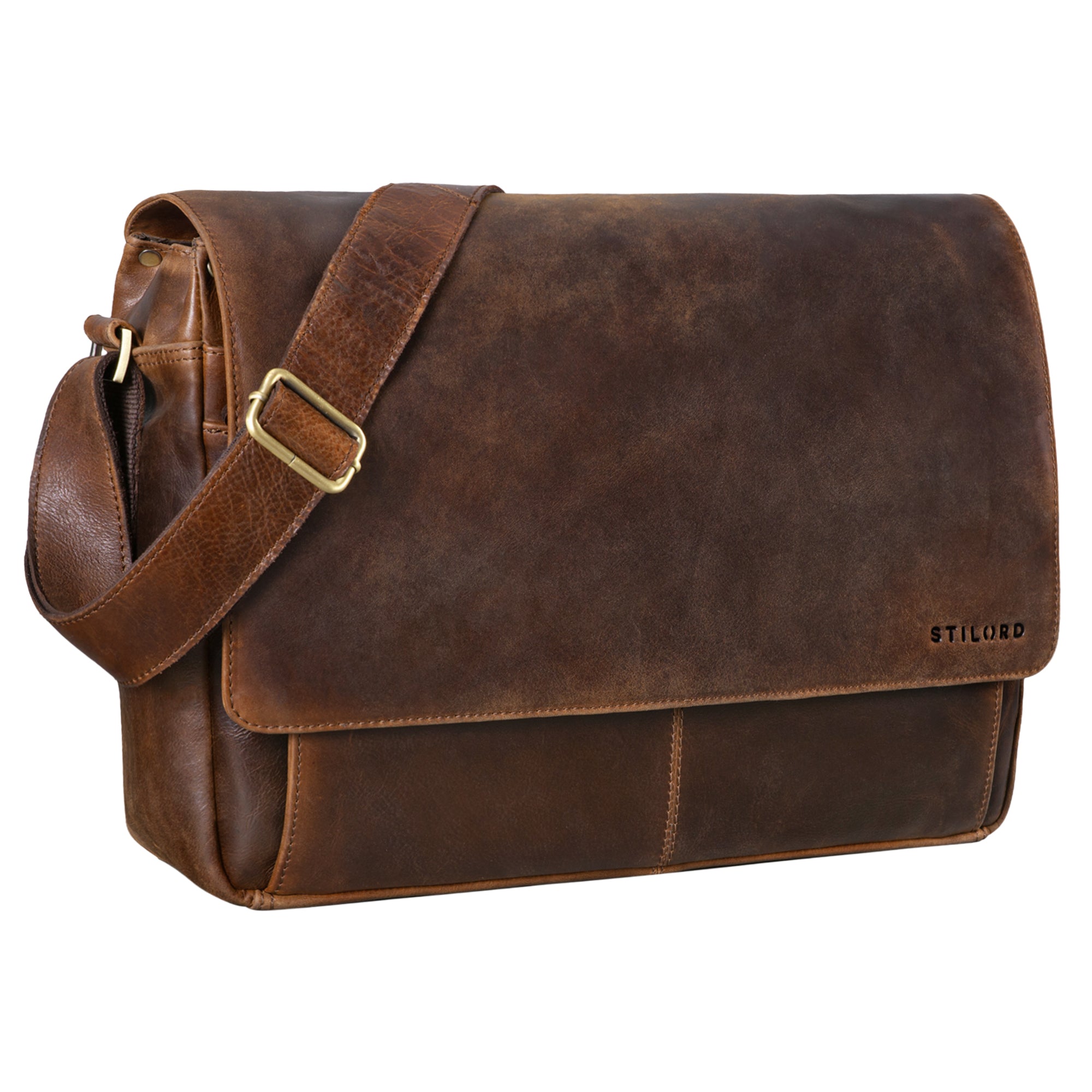 Vintage Umhängetasche Herren Leder Kansas Braun