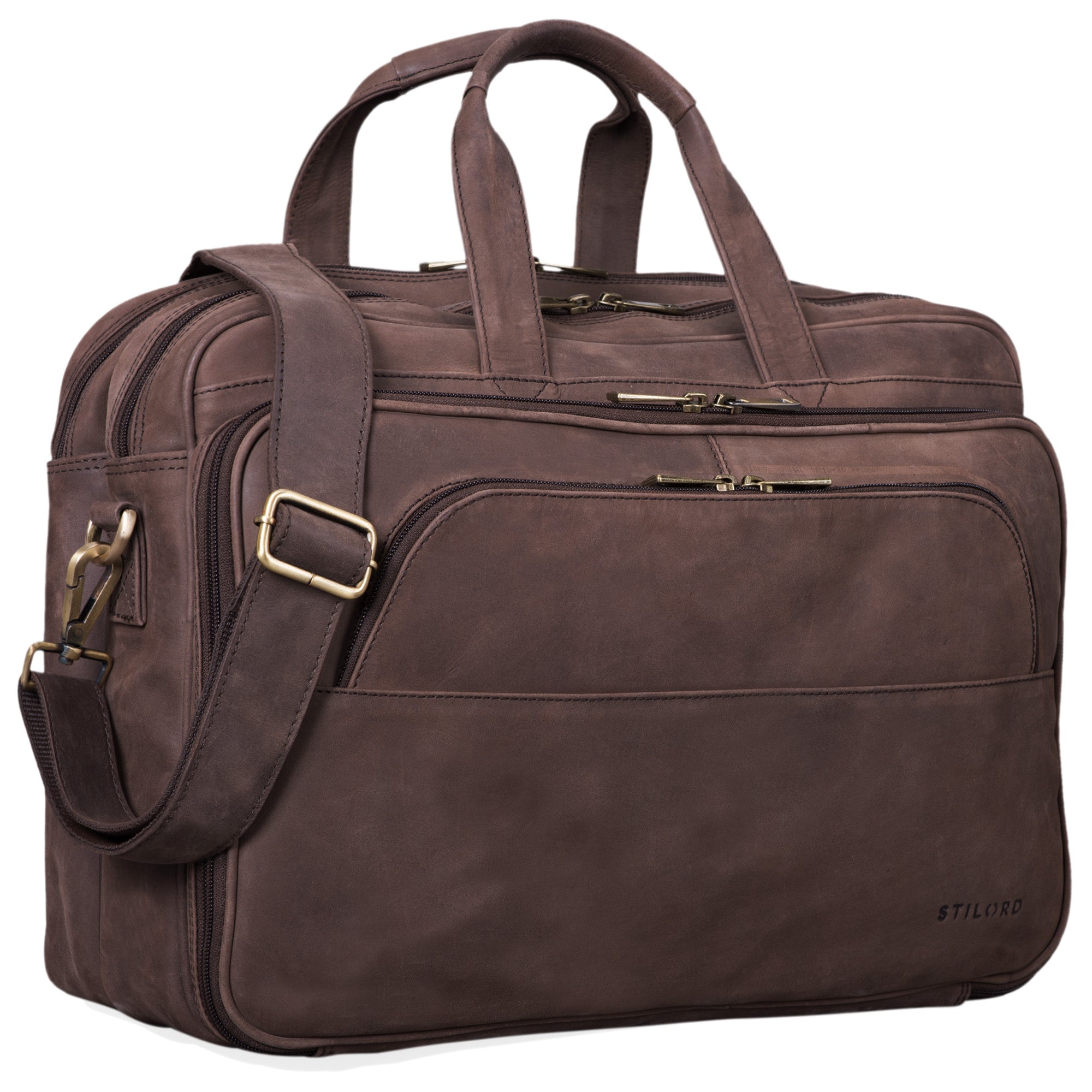 Lehrertasche Leder groß dunkelbraun