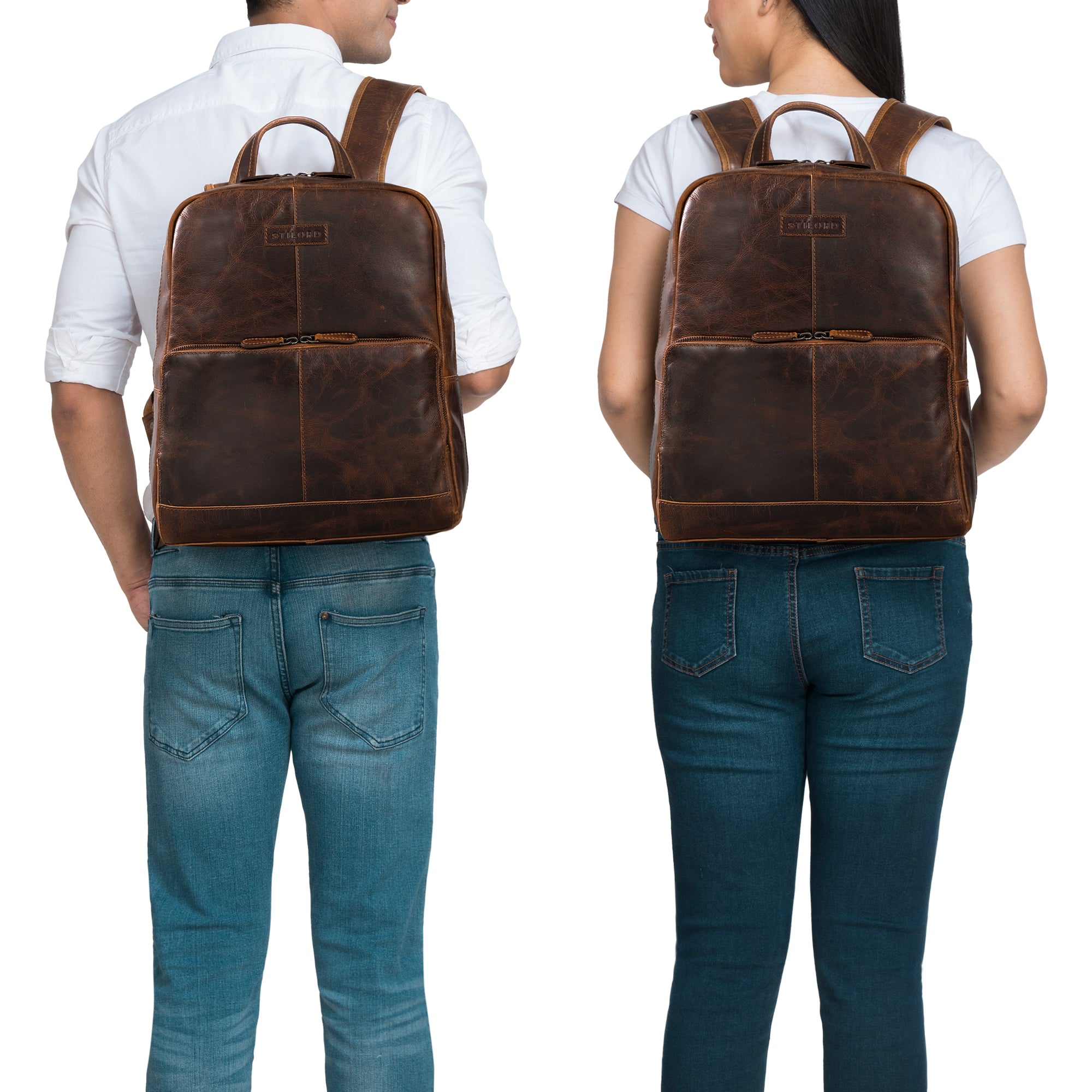 Lederrucksack groß braun